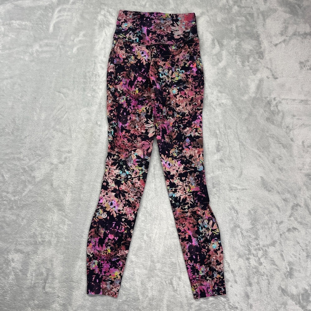 Lululemon Leggings Womens 2 (20/24) Multi Floral Swift Speed High-Rise Pull-On - Picture 2 of 10